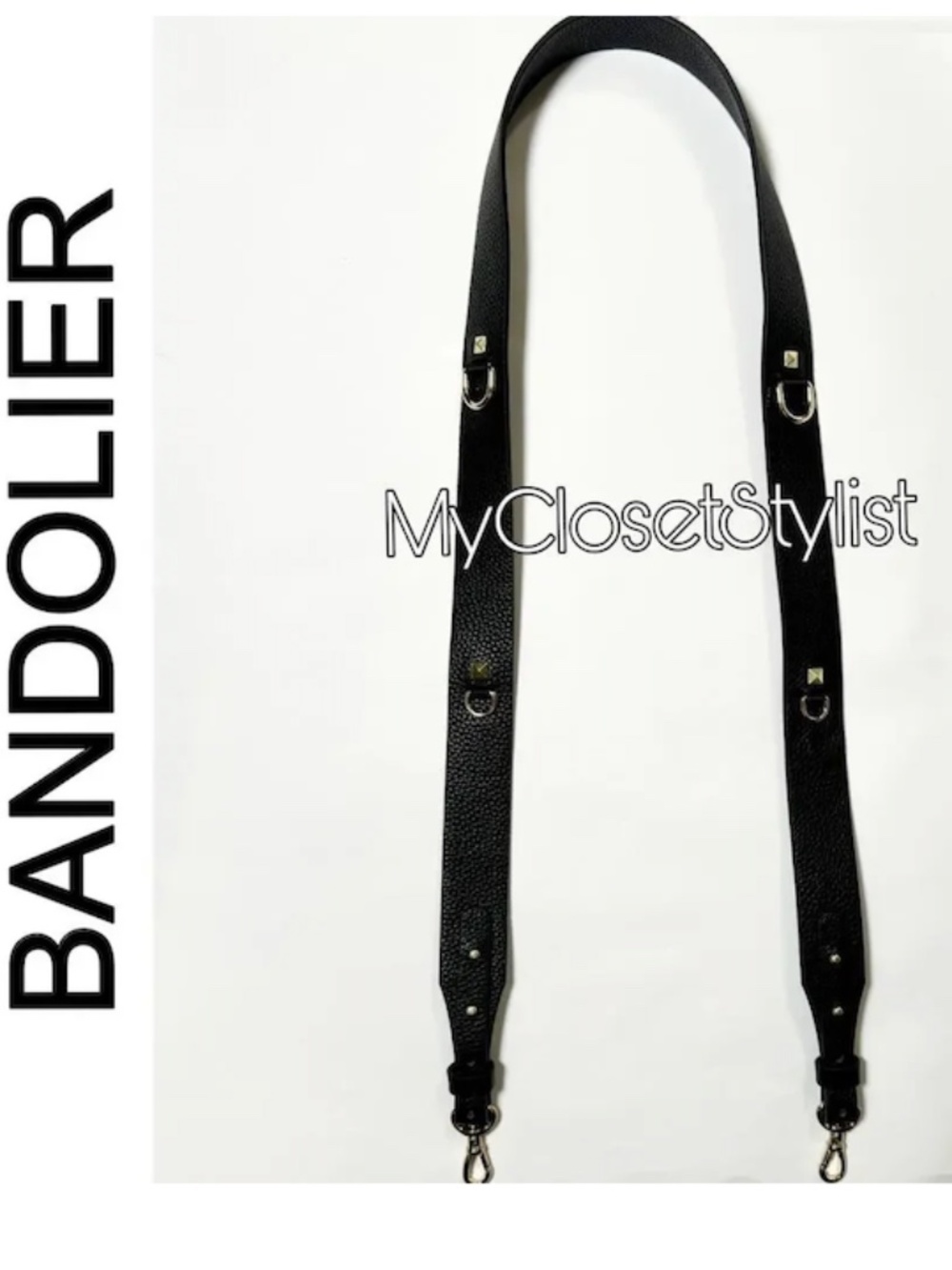 BANDOLIER NEW! Classy Utility Gold D-Rings ADJUSTABLE Crossbody Rare Wide Strap